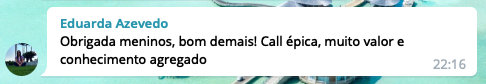 Depoimento de aluno